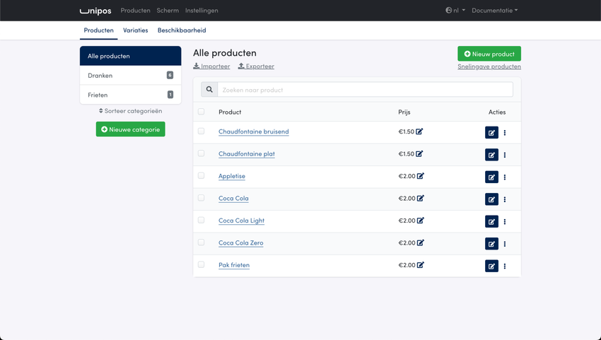 Management page in Unipos PRO
