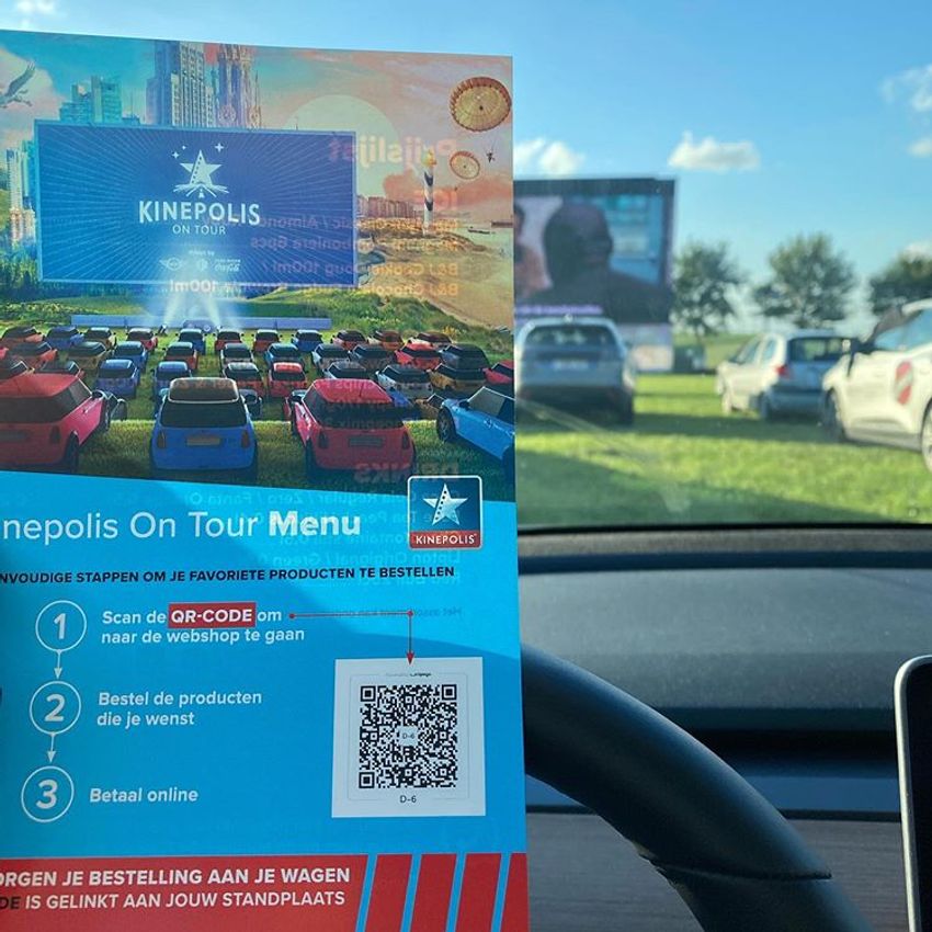 QR-code op de flyer van Kinepolis On Tour, powered by Unipage