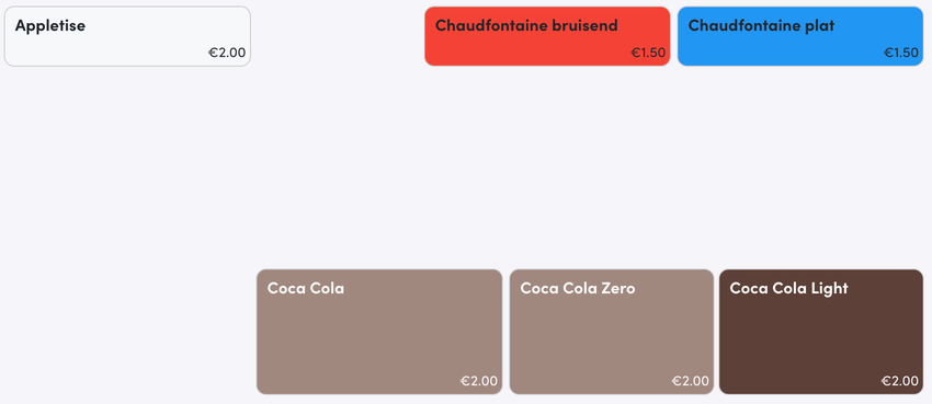 Voorbeeld van een mogelijkheid tot complexere layouts in Unipos PRO