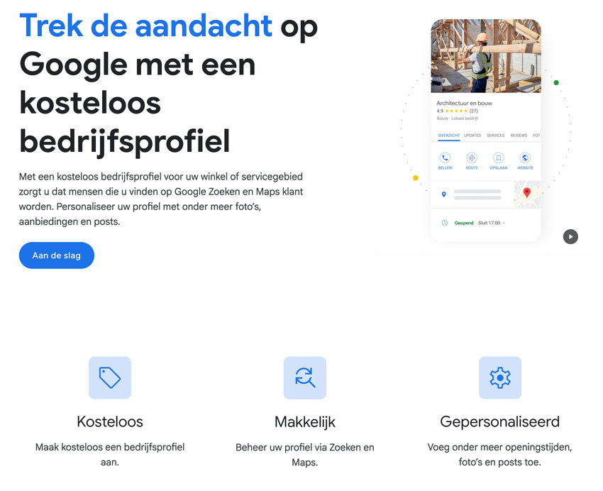 Aan de slag met je Google bedrijfsprofiel